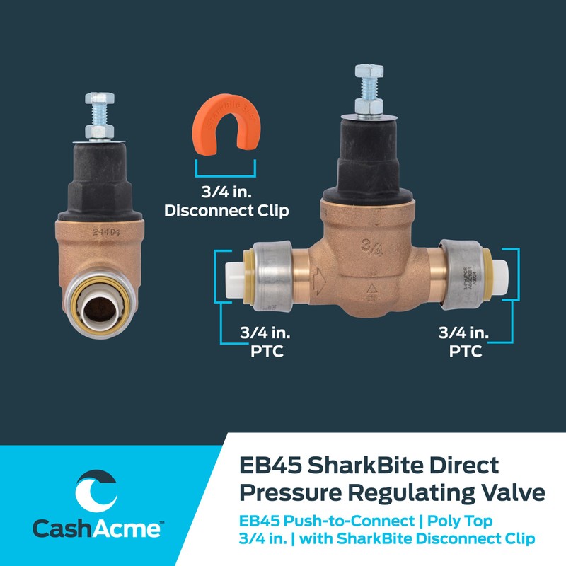 Cash Acme EB45 Pressure Regulating Valve with Disconnect Clip, Direct,