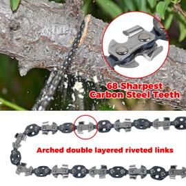 53 Inch Rope Saw High Reach Tree Limb Hand Rope Saw Chains with 68 Teeth & Folding Rope Chain Saw for Tree Trimming Pocket Chainsaw Gardening Camping Cutting Tool