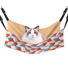 Blueekin Cat Hammock, Adjustable Tie, Polyester, 22.0 x 18.1 inches (56 x 46 cm), Load Capacity 22.0 lbs (10 kg), Large, For Pets, Beds, Cat Hammock, For Cages, Breathable, Sun, Playground, Hardware,
