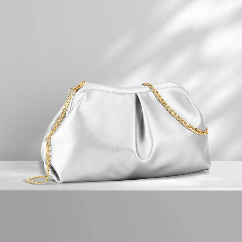 EVEOUT Dumpling Clutch for Women Leather Party Clutch Cloud Bag