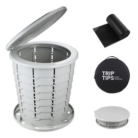 TRIPTIPS Upgrade Retractable Portable Toilet Travel Toilet Adjustable Height Camping Toilet Portable Potty for Adults Kids, Foldable Portable Toilet for Camping/Car (Black) - Colour: gray