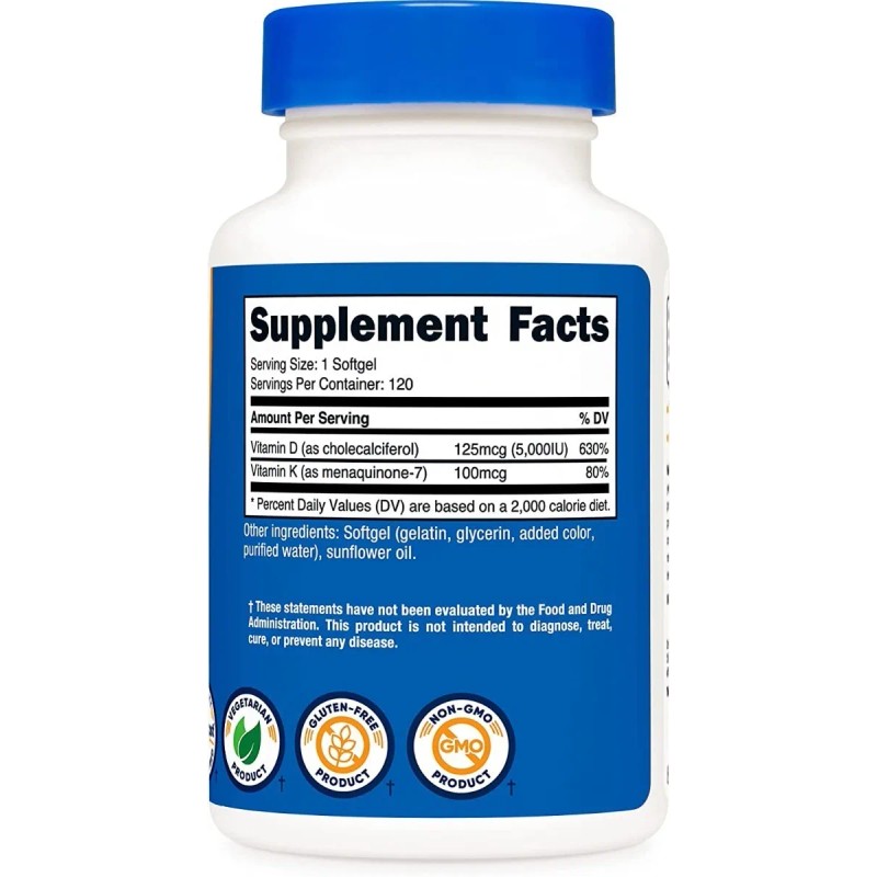 Vitamina D3 5000iu K2 Importada