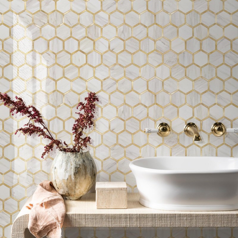 STICKGOO Hexagon Peel and Stick Backsplash Tile, Stick on Backsplash
