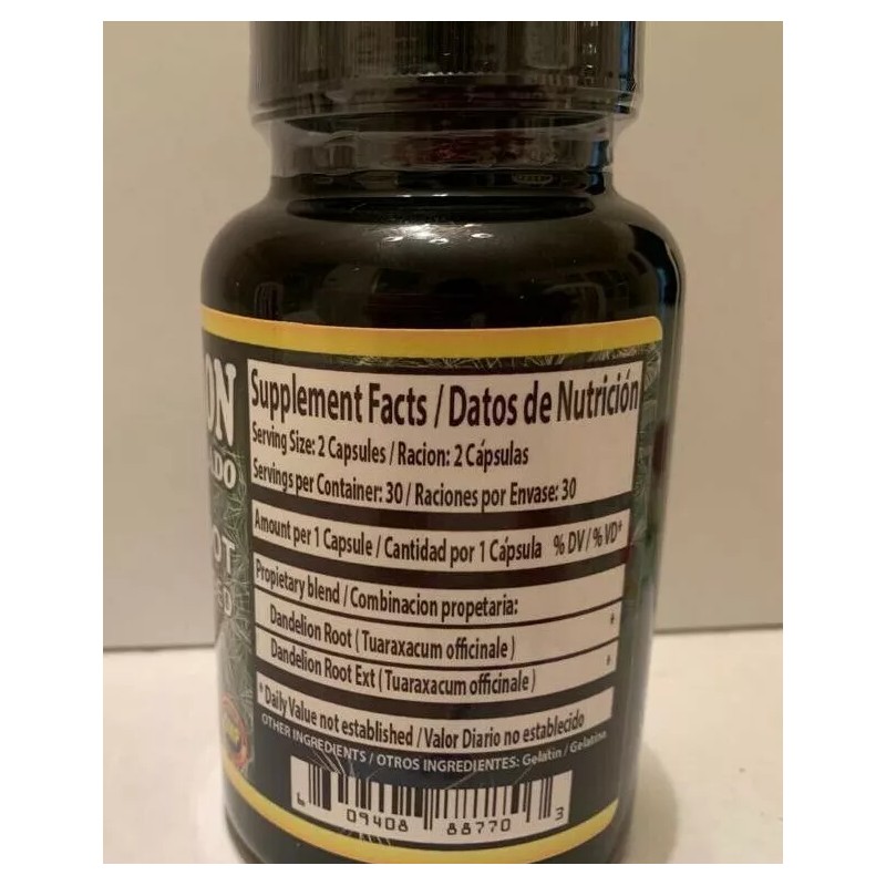 G.M.J New Dandelion Capsules Diente de Leon Raiz Reforzado Capsulas