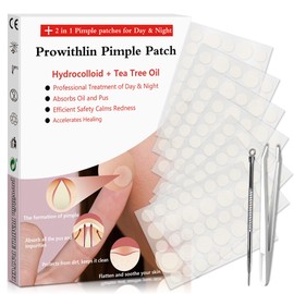 prowithlin Pimple Patches, Invisible, Fast Absorbing Patch Acne for Day & Night Use, Acne Patch for Skin Care Clearer, Gentle Hydrocolloid Patches Acne Treatment, 252 Count, 2 Size（10mm & 12mm）