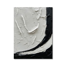 NANKAI 40x28 Inch Modern Oil Painting Wall Decoration Art Hand-Painted Bblack and White Minimalist Oil Painting Home Office Wall Decoration Painting