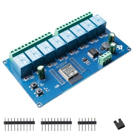 ESP modulo relè a 8 canali con ESP-32 WiFi Bluetooth, DC5-30V/AC250V, scheda di sviluppo per progetti fai da te Smart Home & IoT, facile programmazione con Arduino IDE