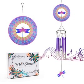 Wind Chime with Dragonfly Wind Spinner, Gifts for Men, Women, Retirement, Teachers, Parents - Outdoor Hanging Decor Clearance for Garden, Patio, Backyard or Porch