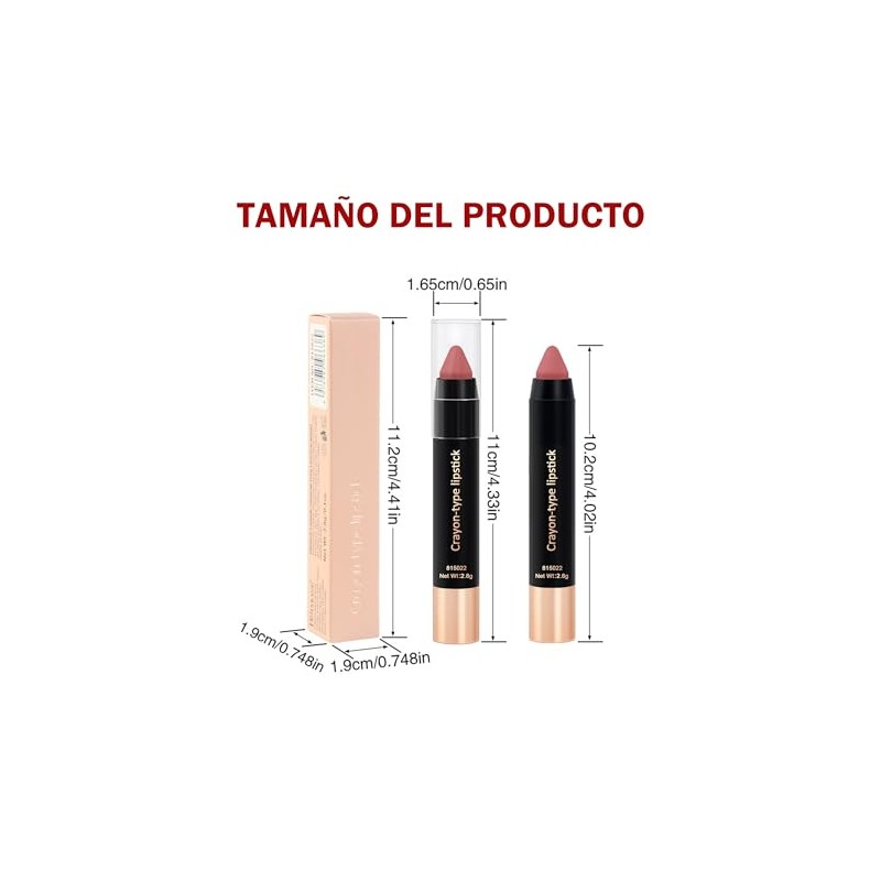 Erinde Lápiz de Labios Mate para Mujer, Lápiz Labial de