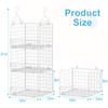 3-Tier Hanging Closet Organizer with 5 S Hooks, Closet Shelves