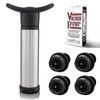 Wine Saver Vacuum Pump with 4 Wine Stoppers, Wine Bottle