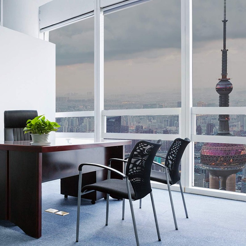 WPCTEV Window Film One Way Mirror Film Privacy Static Non-Adhesive