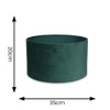 MiniSun | Medium Modern Forest Green Velvet Drum Light Shade