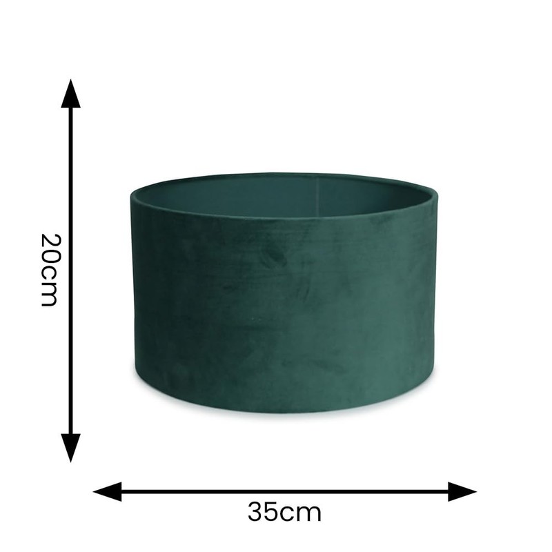 MiniSun | Medium Modern Forest Green Velvet Drum Light Shade