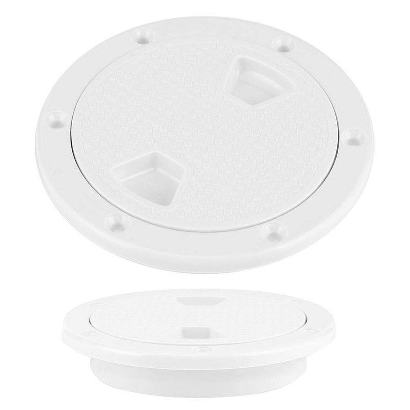 Deck Plate,4in ABS Deck Plate Round White Anti-UV Corrosion Resistant