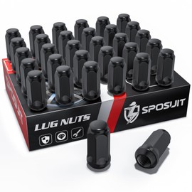 Sposuit M14x1.5 Lug Nuts - Replacement for 2012-2024 RAM 2500, 2012-2024 RAM 3500 - Closed End Black Lug Nut(32 Pcs)