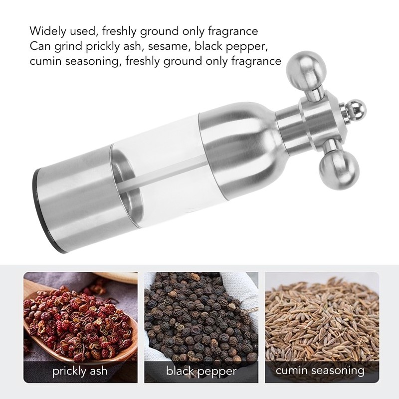 Pepper Mill Professional Refillable Ceramic Rotor Coarseness Adjustable Manual Pepper