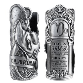 Metal Lighter Case Fits BIC, It Covers Standard Full Size Bic Lighter in J6. Zodiac Astrology Lighter Case, Design in Capricorn. One Piece Per Order