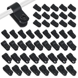 Pack of 200 Cable Clamps R-Type 5 Sizes Nylon Cable Holder Kit with 200 Pieces Screws Cable Clamps for Screwing R Type Cable Clip for Cable Attachment, Wire Management (Black)