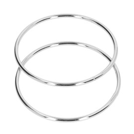 Asas Redondas de Metal para Bolsos, Mano de obra fina Material de hierro Aspecto brillante Asas de bolso para bolso para el hogar para equipaje (Níquel Blanco)