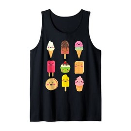 Summer Popsicles Creamsicles Ice Cream Bars With Cute Kawaii Tank Top