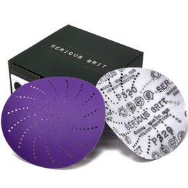 Serious Grit 5-Inch 320 Grit Ceramic Multi-Hole Hook & Loop Sanding Discs - Advanced Grain for Fast Cutting & Long Life - Film-Backed Universal Fit Sandpaper for 5-in Sanders - 50 Pack Box