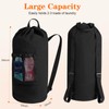 Canvas backpack laundry bag, laundry backpack with shoulder straps and