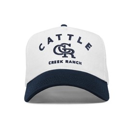 Cattle Creek Ranch Embroidered CCR Western Trucker Hat | Vintage Two Tone Snapback Trucker Hats Embroidered Baseball Cap, Navy White / Embroidered Ccr, One Size