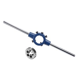 CoCud Die Stock Handle Set, 1/2-28 UNEF Thread Die & Fit 26mm-38mm OD / M12-M16 Die Wrench Tool Kit - (Applications: for Threading Repairing), 1-Set