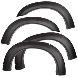 PIT66 Fender Flares, Compatible With 1999-2007 Ford F250 F350 Super Duty(ONLY Fit Styleside Models), Rugged Textured Black Pocket Riveted Style Wheel Flares Set, 4 Pcs