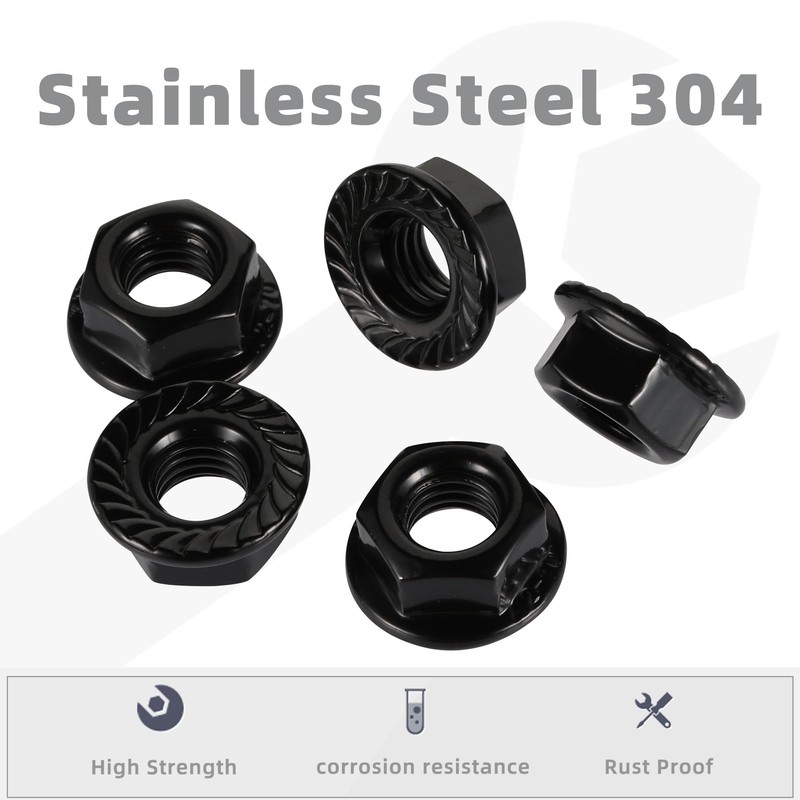 Nut M8, Pack of 20 Nuts Set, Locking Nuts, Stainless