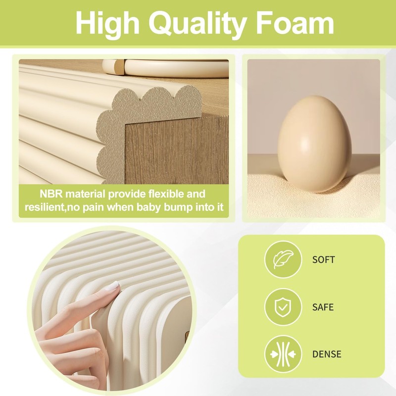 Baby Proofing Wall Corner Protector 6.56ft – Pre-Taped NBR Foam