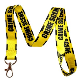 Execucat Caution Tape Lanyard Keychain ID Badge Holder (Crime Scene), Multicolor, One Size