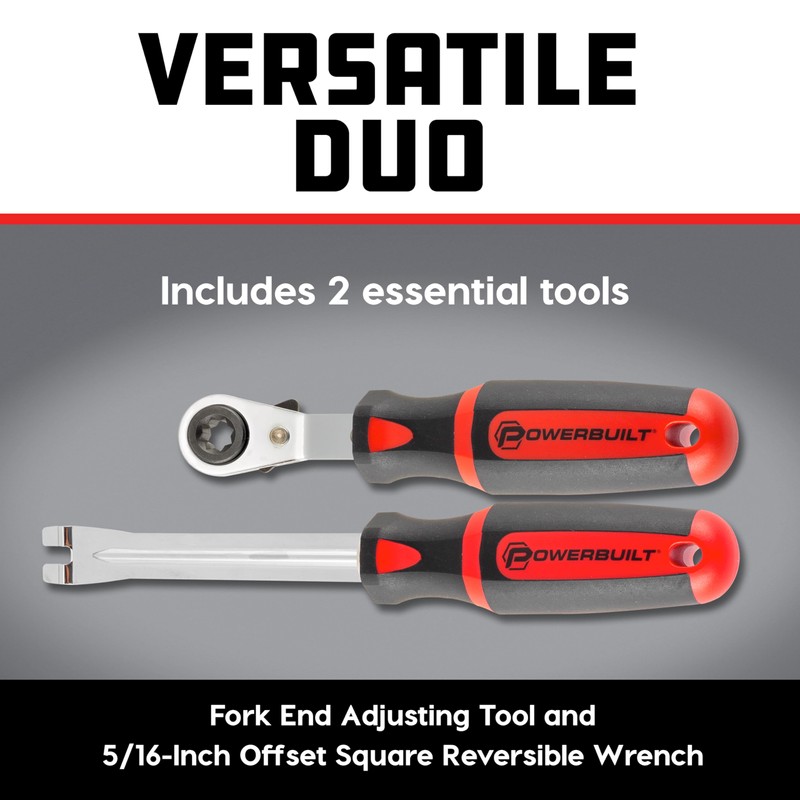 Powerbuilt Air Brake Adjusting Wrench Set, Truck Brakes, Fork-End Adjustment