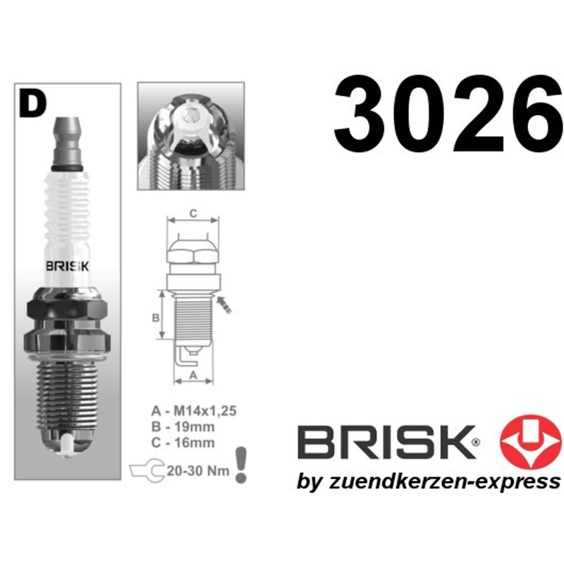 BRISK Premium Racing DOR15LGS 3026 Spark Plugs (Pack of 8)