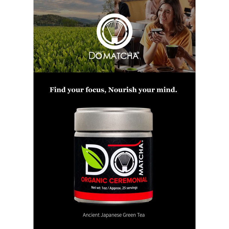DoMatcha - Organic Ceremonial Green Tea Matcha Powder, Natural Source