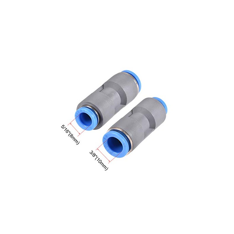 sourcing map Straight Push to Connector Reducer Fitting 10mm to