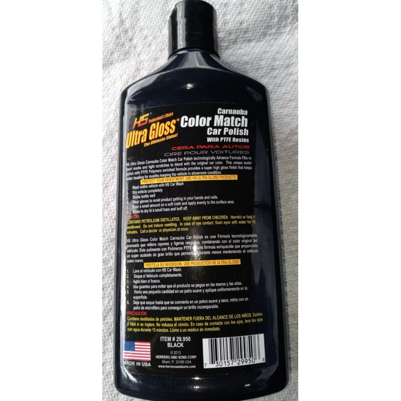 HS Car Polish Liquid Wax Black HS Long Lasting Protection