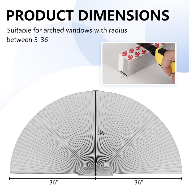 OUDUCK Arch Window Shades Light Filtering Half Circle Cellular Shades,