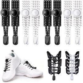 4 Pares Agujetas Elasticas para Tenis, Cordones Elásticos, Agujetas Elásticos con Sistema de Cierre Rápido sin Amarres, Sin Lazo para Niños y Adultos, para Todos Los Zapatos