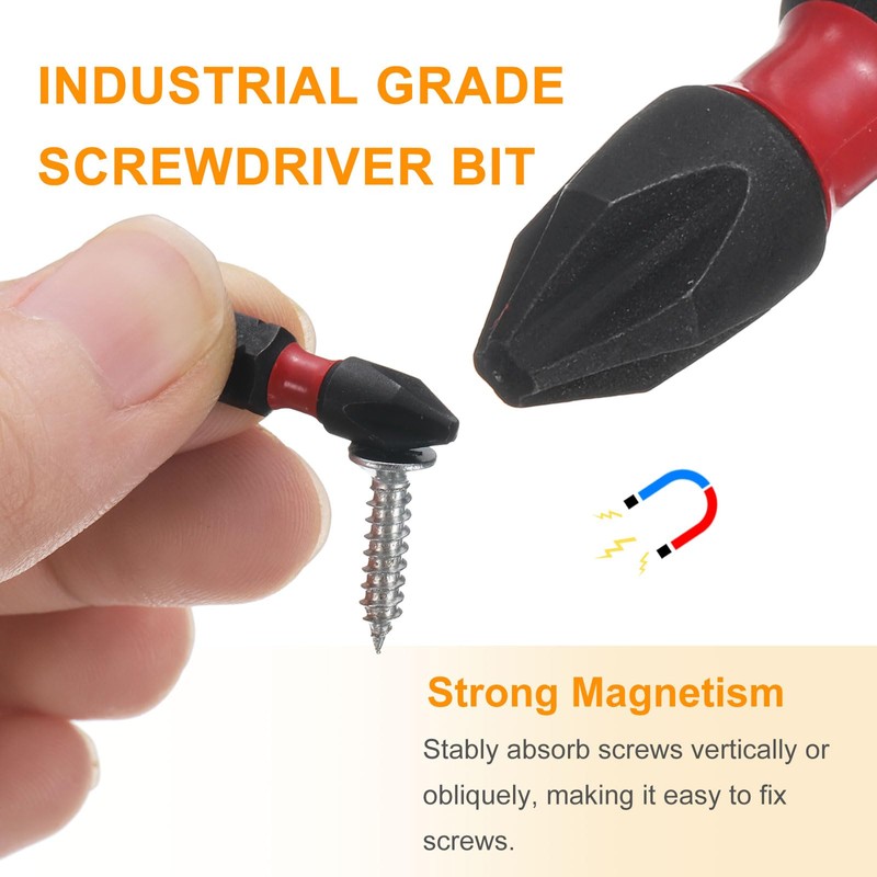 sourcing map 2pcs PH2 Phillips Screwdriver Bit 1/4" Hex Shank