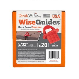 DeckWise WiseGuides 5/32" Gap Deck Board Spacer Guide for Hardwood, Pressure Treated Lumber, Thermal Wood, PVC and Composite Decking Alignment (20 pack)
