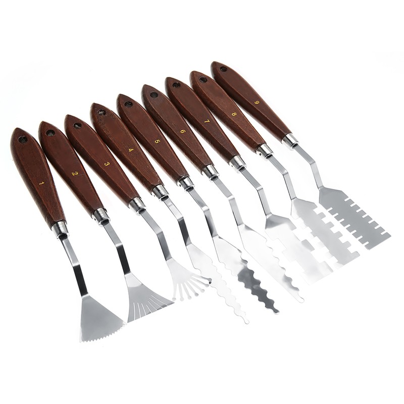 9PCS Professional Spatula Paint Mixture Scraper Set Artist Oil Painting