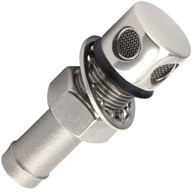 OPIOL QUALITY® Tank Ventilation 75 x 16 mm Stainless Steel A4 V4A (1 Piece) Tank Filler Nozzle Tank Vent Yacht Boat with Mounting Sealing Fitting Tank Vent Valve