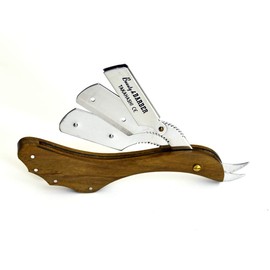 BEAUTY & BARBER Straight Razor, Professional Barber Classic Straight Edge Razor - TAKAHASHI Straight Razor Blade for Barber includes 20 free blades (Mahogany Wood Handle Straight Razor)