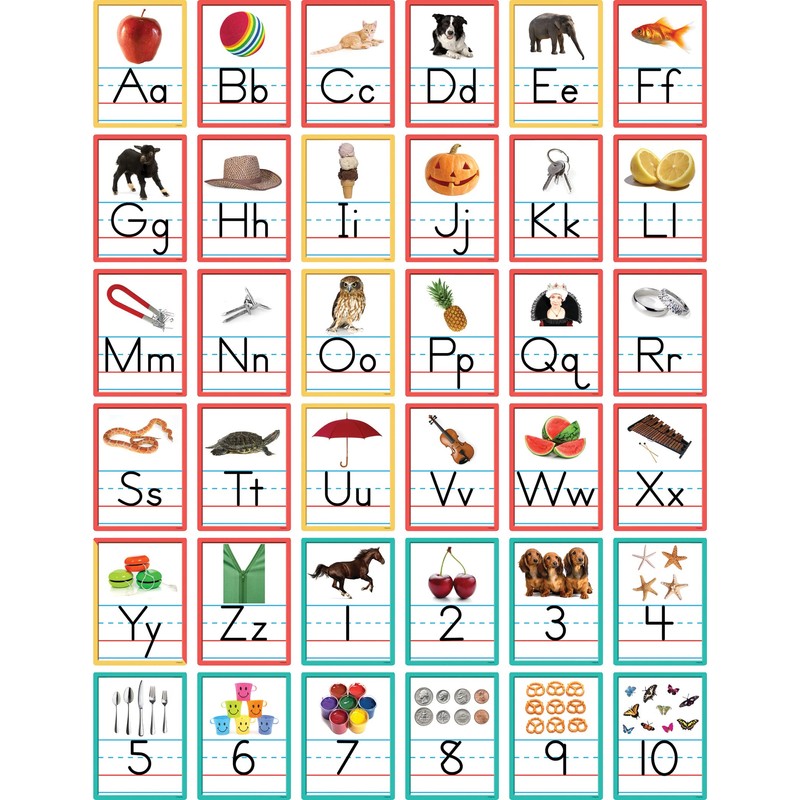 Edupress Alphabet and Numbers Accents, Pack of 36 Multicolored 6"