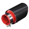 Universal Exhaust Tip Tail Throat Glossy Carbon Fiber Red Pipe