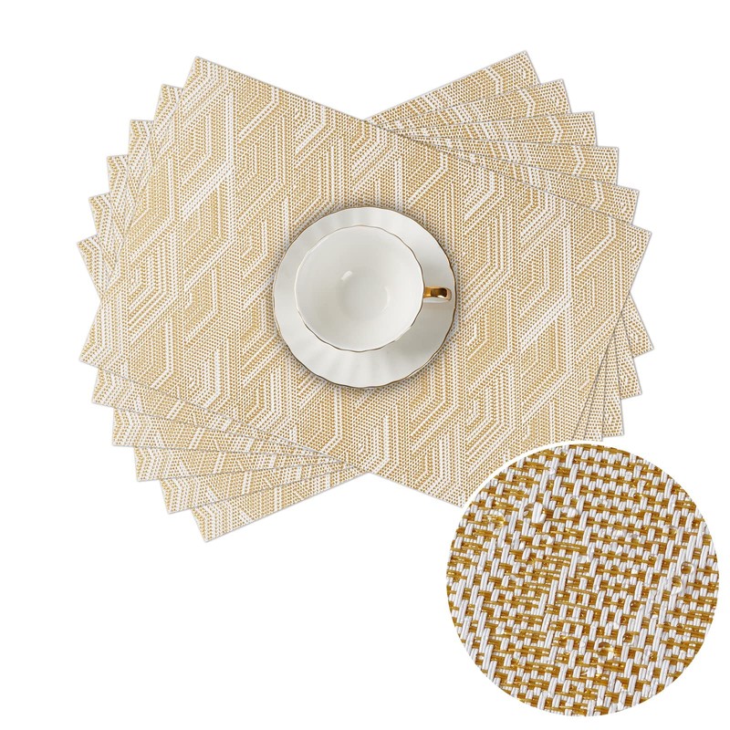 ASYOUWISH Set of 6 PVC Kitchen Table Place Mats, Non-Slip