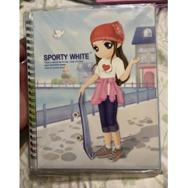 Orange Story 1-Vtg Orange Story Lovely White Sporty Korea Spiral Notebook New Sealed Rare 8”