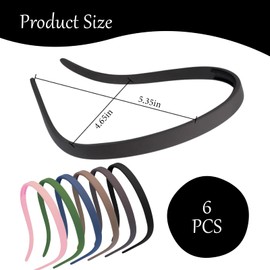 Pack of 6 Women's Headbands, Pure Colour Frosted Headband Women, Non-Slip with Teeth, Thin Headbands, Women, Non-Slip Headbands for Glasses Wearers, Suitable for Women to Wear in Everyday Use